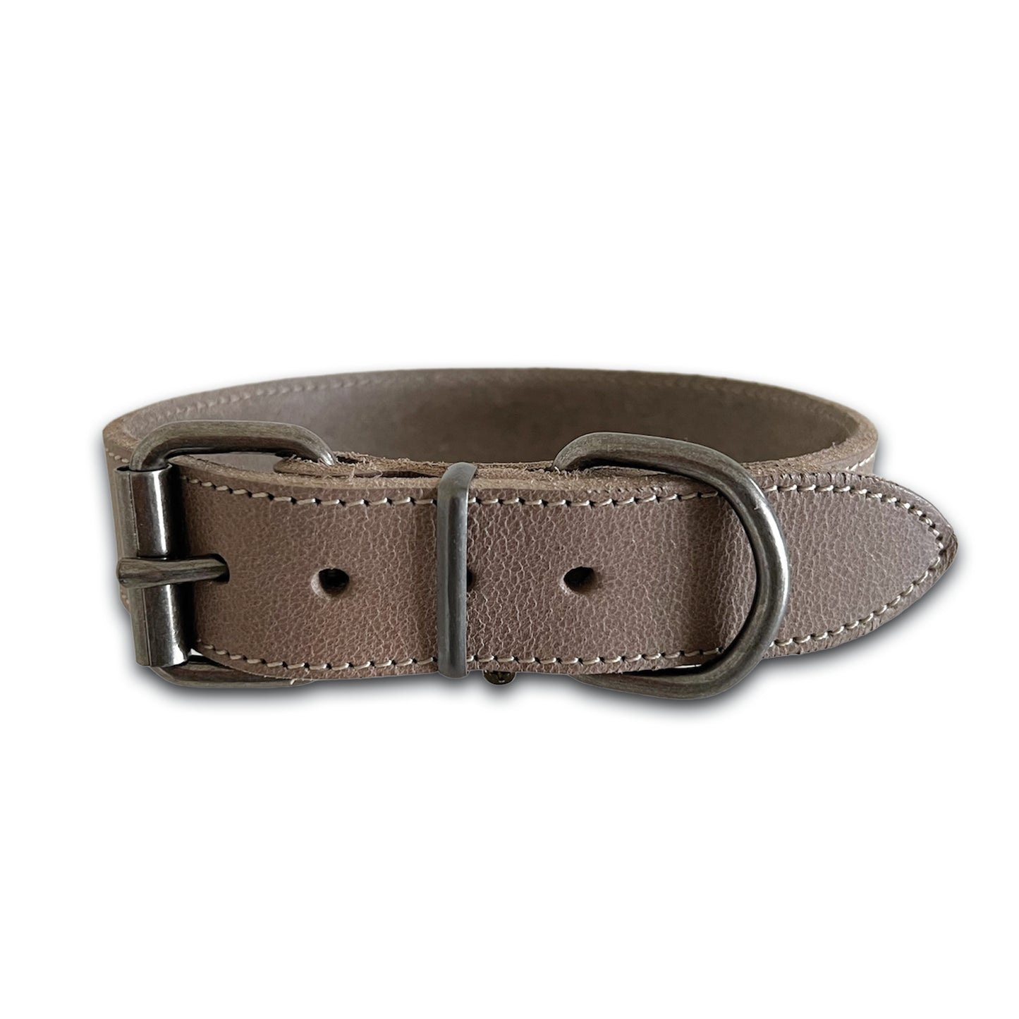 Halsband hond  met naam - taupe
